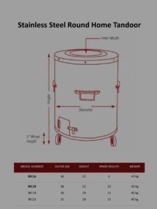 stainless steel round home tandoor