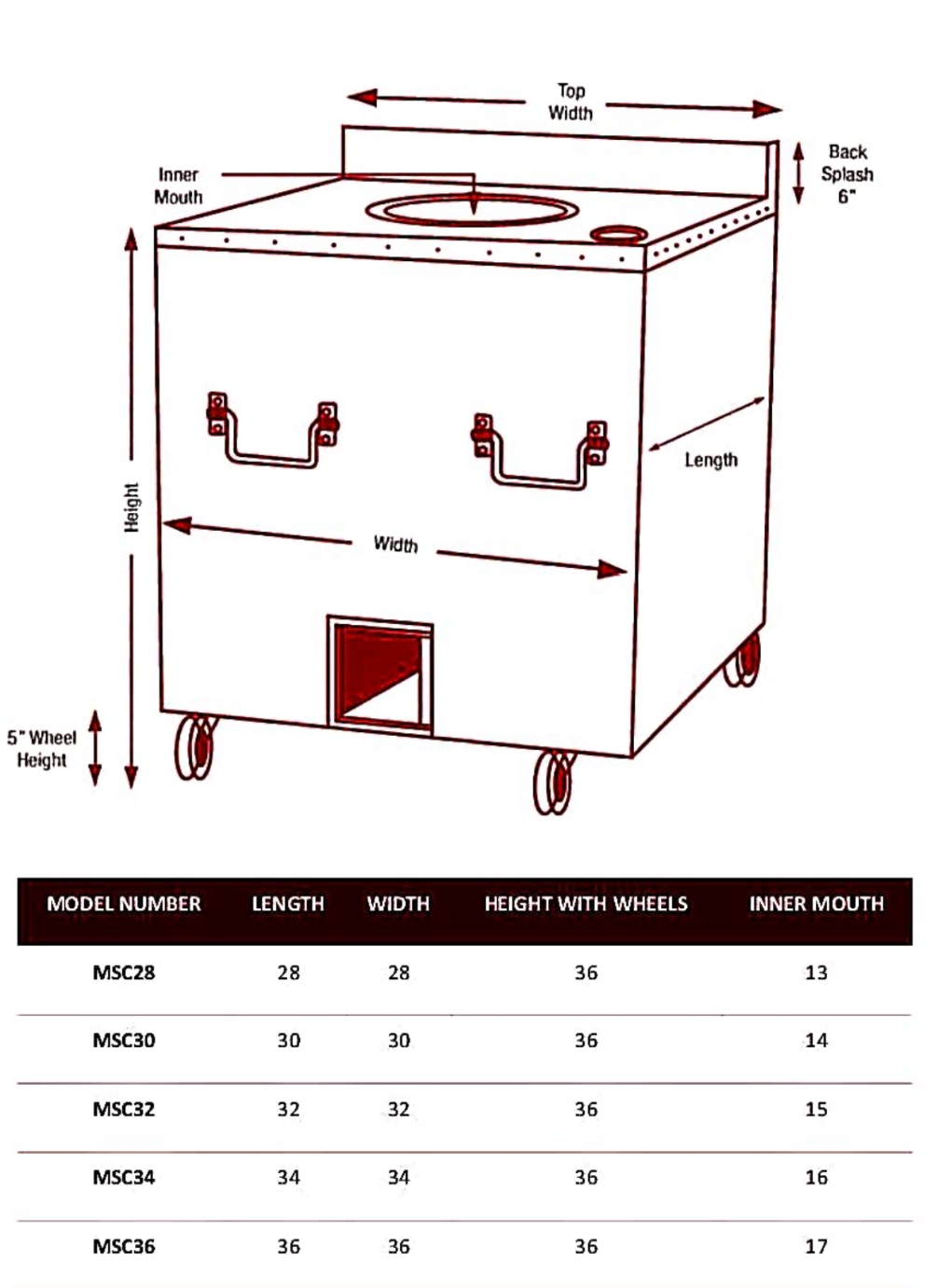 mild steal square tandoor